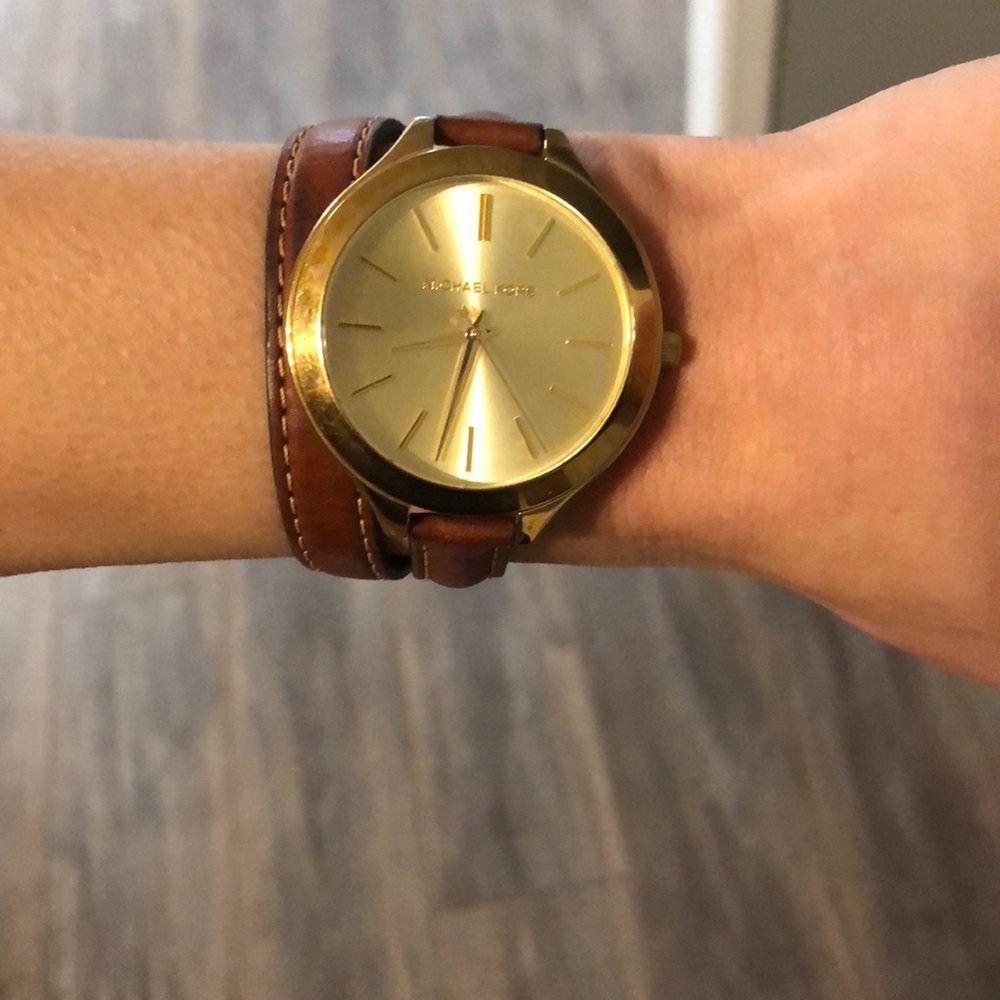 Michael Kors Leather Wrap Watch - Picture 1 of 2